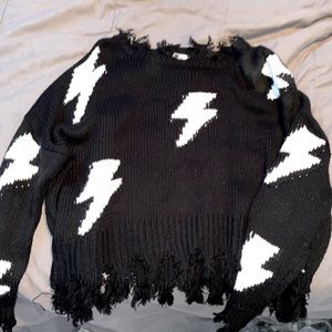 lighting bolt knit sweater